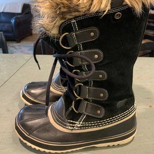 Sorel Joan of Artic Waterproof Fur Trim Leather Tall Lace-Up